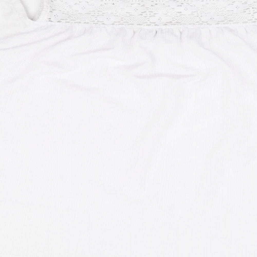 George Womens White Polyester Basic Blouse Size 16 Square Neck - Cold Shoulder Detail