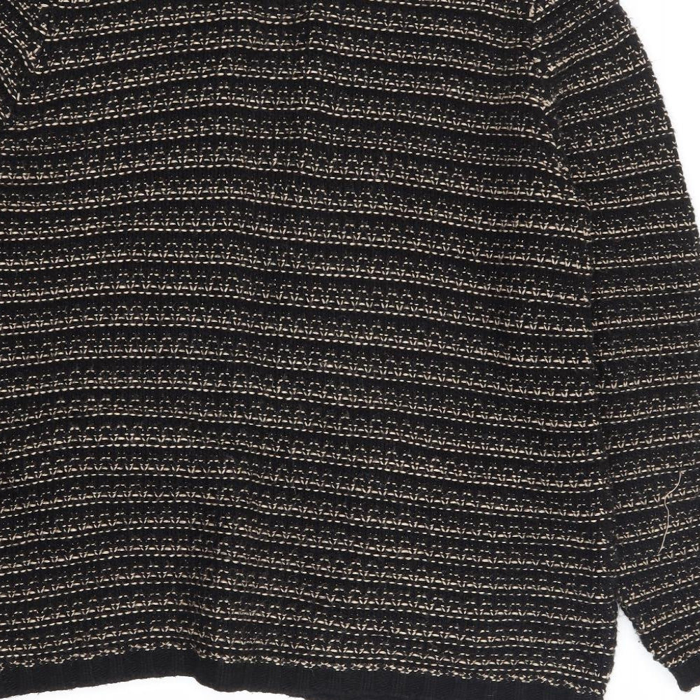 Womens UK Size L Papaya Black Cardigan Jumper