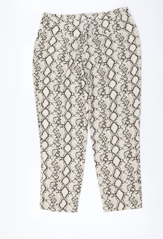 Womens UK Size 12 Dorothy Perkins Regular Fit Chino Beige Trousers