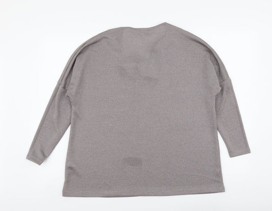 Womens UK Size S Gallery Grey Basic T-Shirt