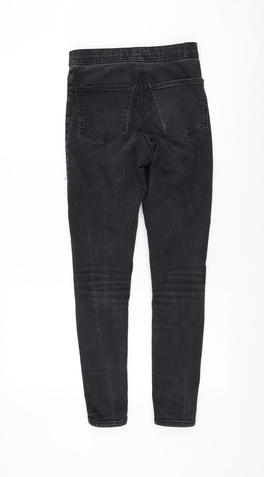 Topshop Womens Black Cotton Skinny Jeans Size 28 in L32 in Regular Zip