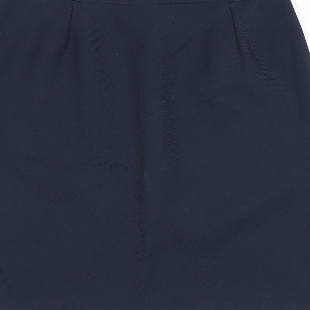 Sperrin Womens Blue Polyester A-Line Skirt Size 34 in Zip