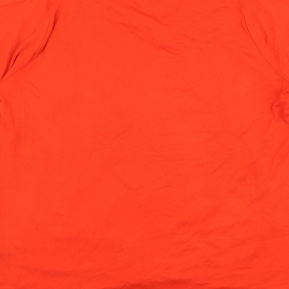 F&F Womens Red Floral Polyester Basic Blouse Size 14 Boat Neck