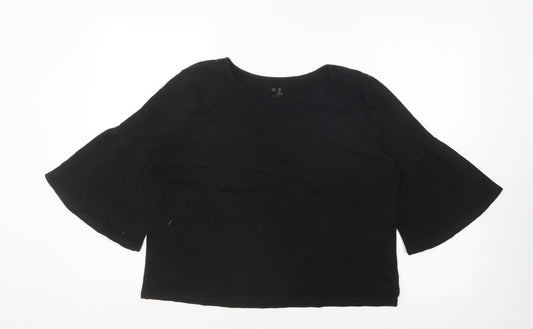 Womens UK Size M Gap Black Basic Blouse