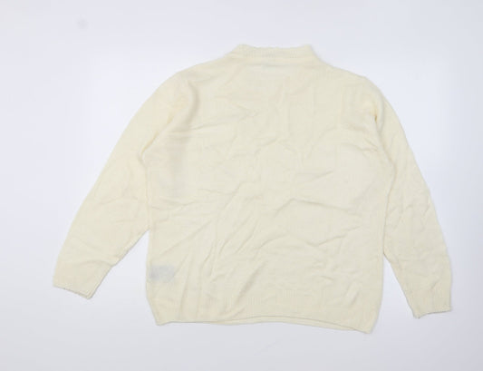 Womens UK Size 16 Preworn Ivory Pullover Jumper