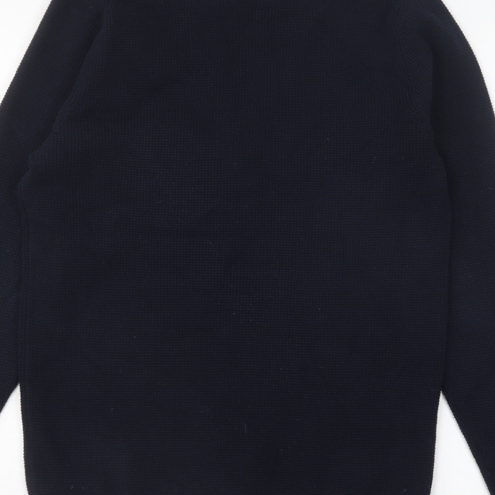 Preworn Mens Blue Round Neck Cotton Pullover Jumper Size S