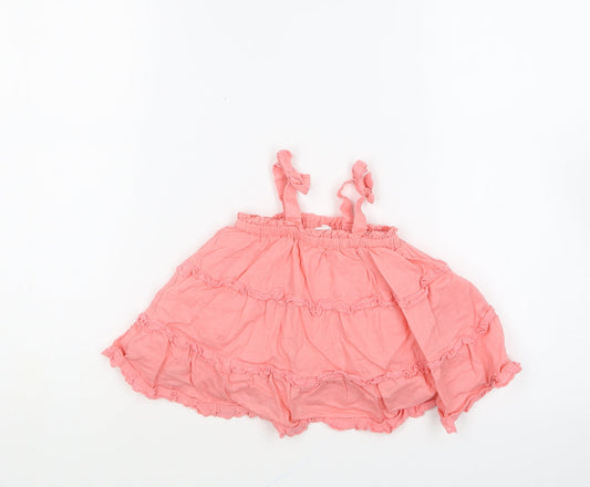 Gap Girls Pink Cotton Shift Size 3-6 Months Square Neck Pullover