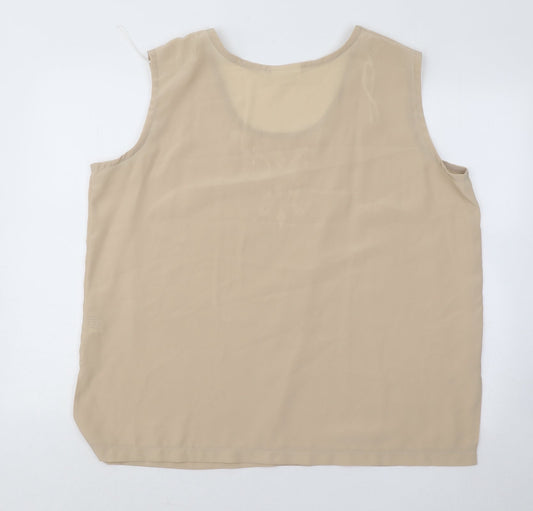 Womens UK Size 2XL Michael Gold Beige Basic Tank