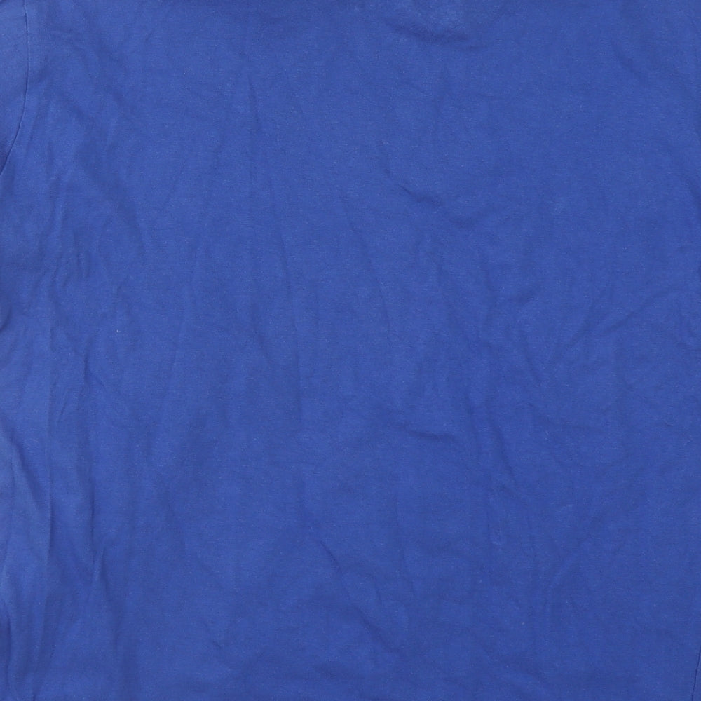 Express Mens Blue Cotton T-Shirt Size M Round Neck - Stars Freedom