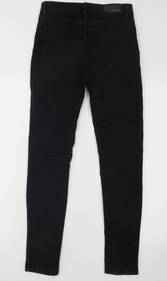 Pull&Bear Womens Black Cotton Skinny Jeans Size 26 in L26 in Regular Button