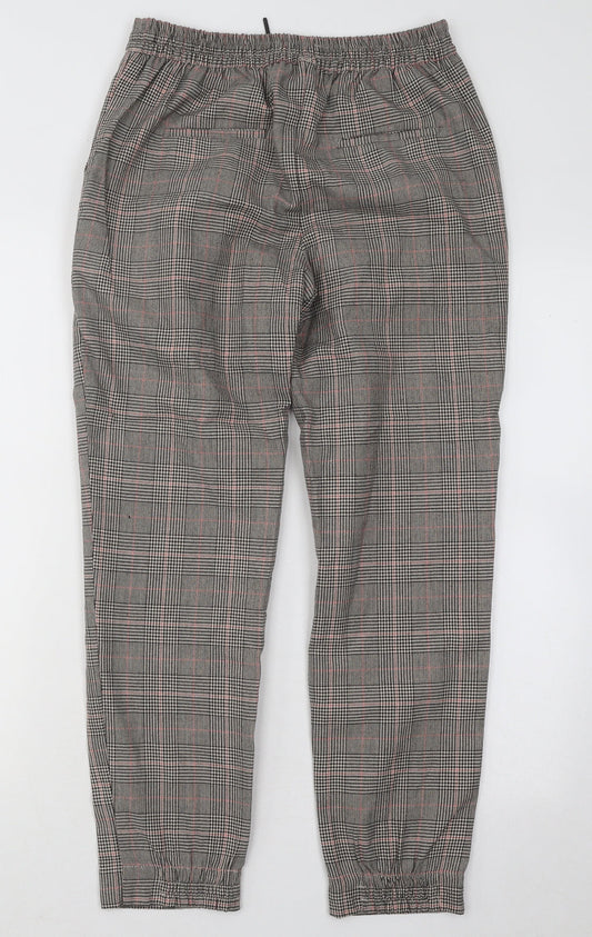 Only Womens Grey Plaid Polyester Trousers Size 27 in L26 in Regular Drawstring