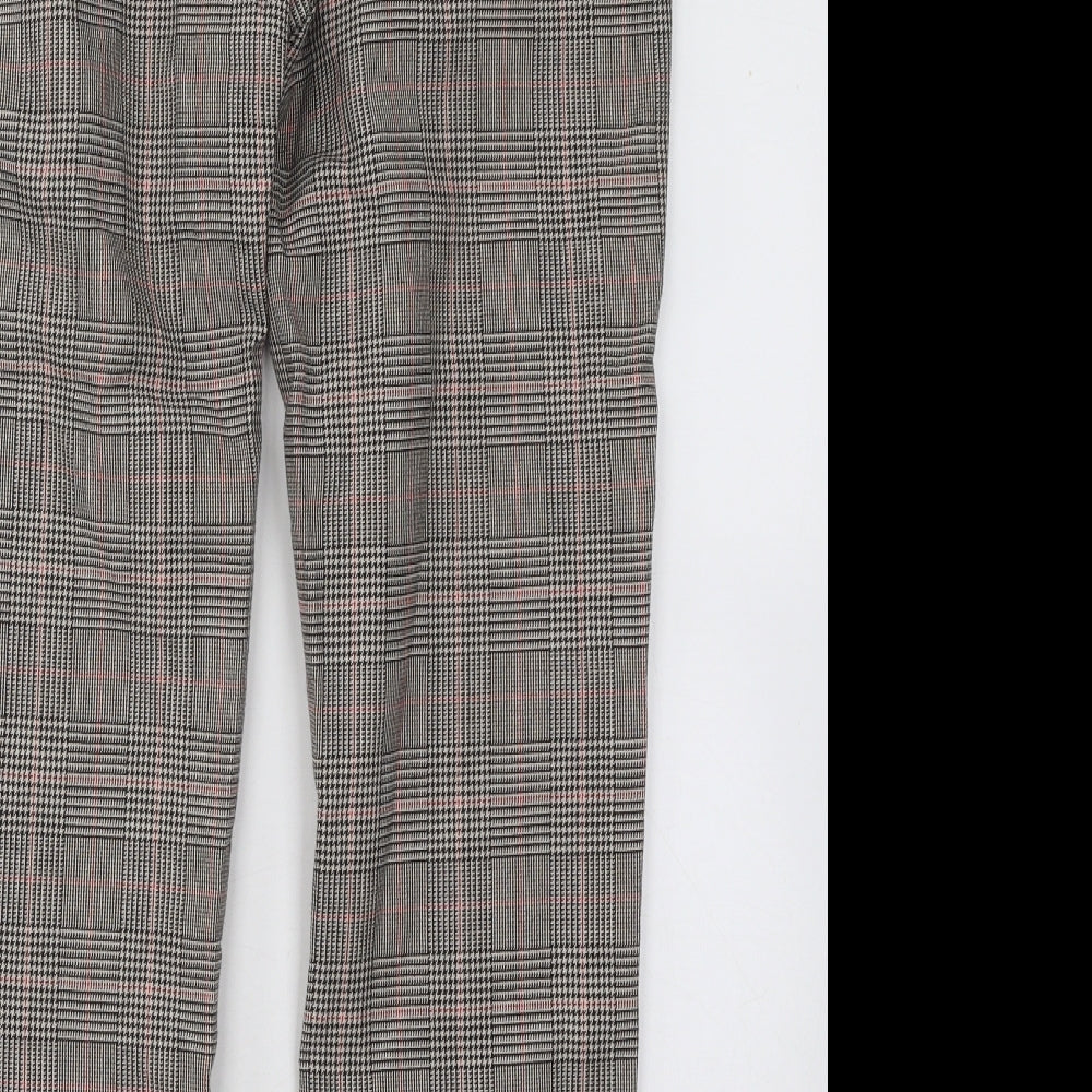 Only Womens Grey Plaid Polyester Trousers Size 27 in L26 in Regular Drawstring