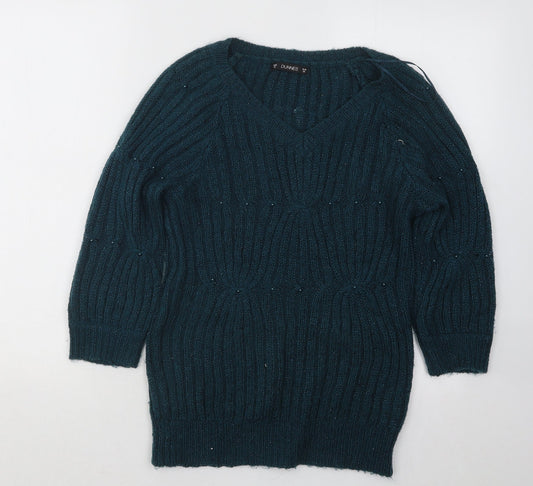 Womens UK Size 10 Dunnes Stores Green Pullover Jumper