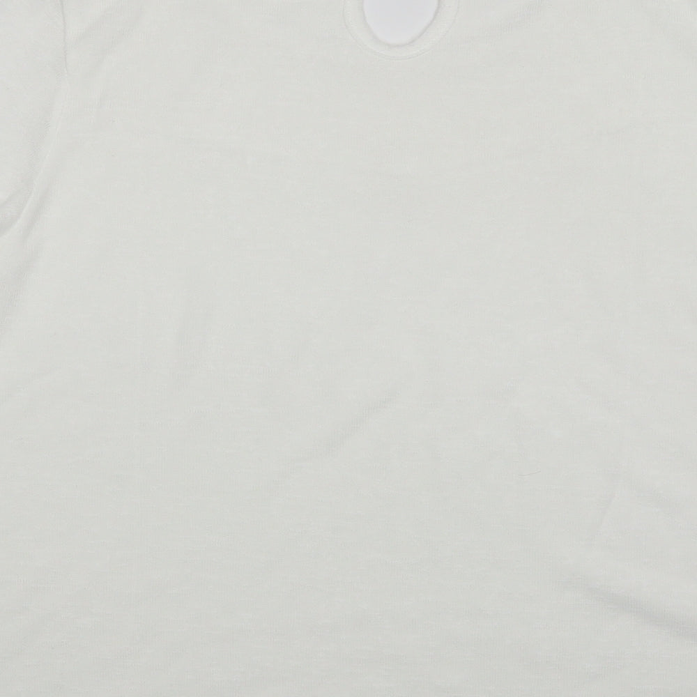 Womens UK Size M BASSINI White Basic Blouse