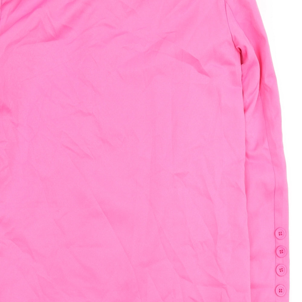 PRETTYLITTLETHING Womens Pink Polyester Jacket Blazer Size 10