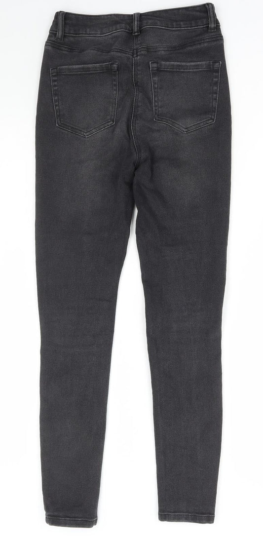 NEXT Womens Black Cotton Skinny Jeans Size 6 L29 in Regular Zip