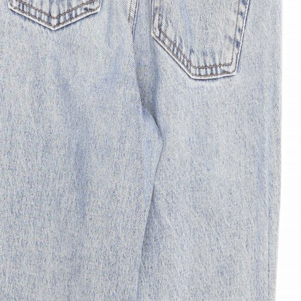 Topshop Womens Blue Cotton Straight Jeans Size 26 in L25 in Regular Button - Short Length