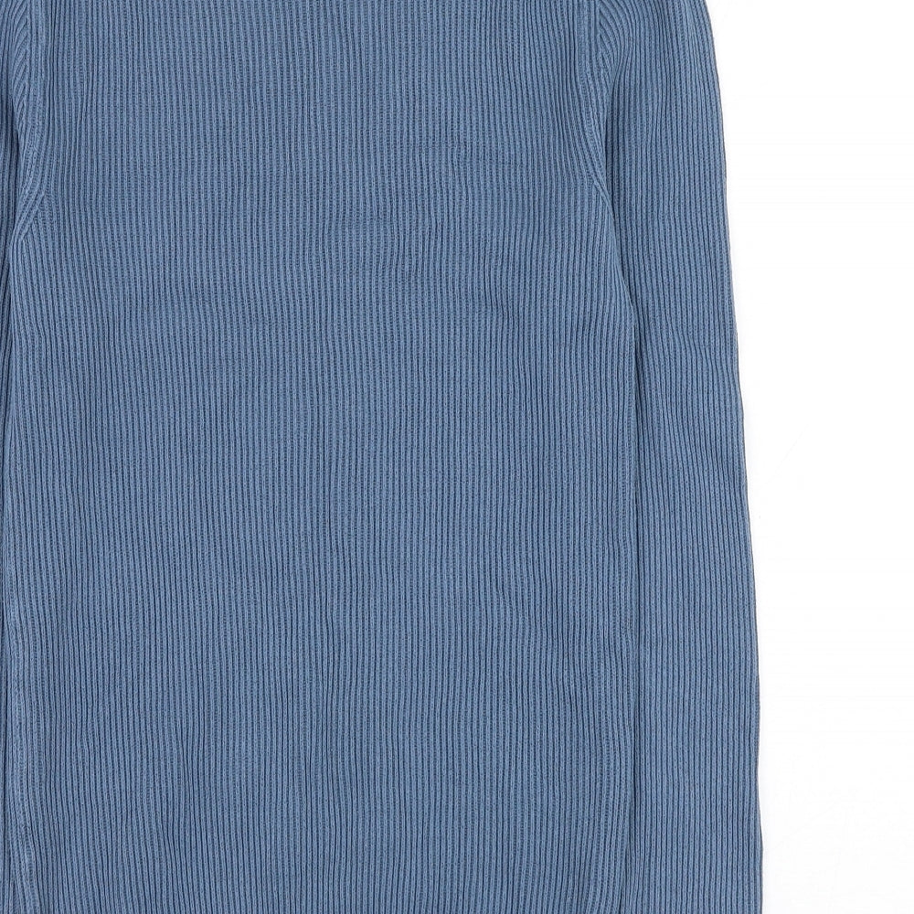 George Mens Blue Round Neck Cotton Pullover Jumper Size S