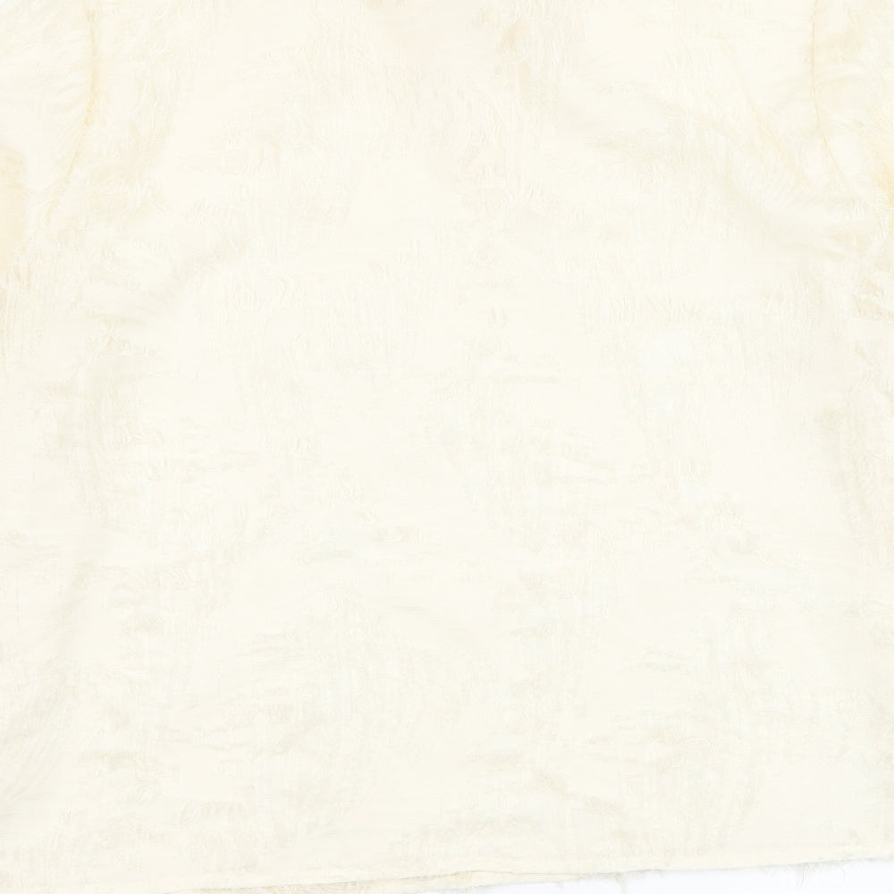 SheIn Womens White Cotton Basic Blouse Size L V-Neck