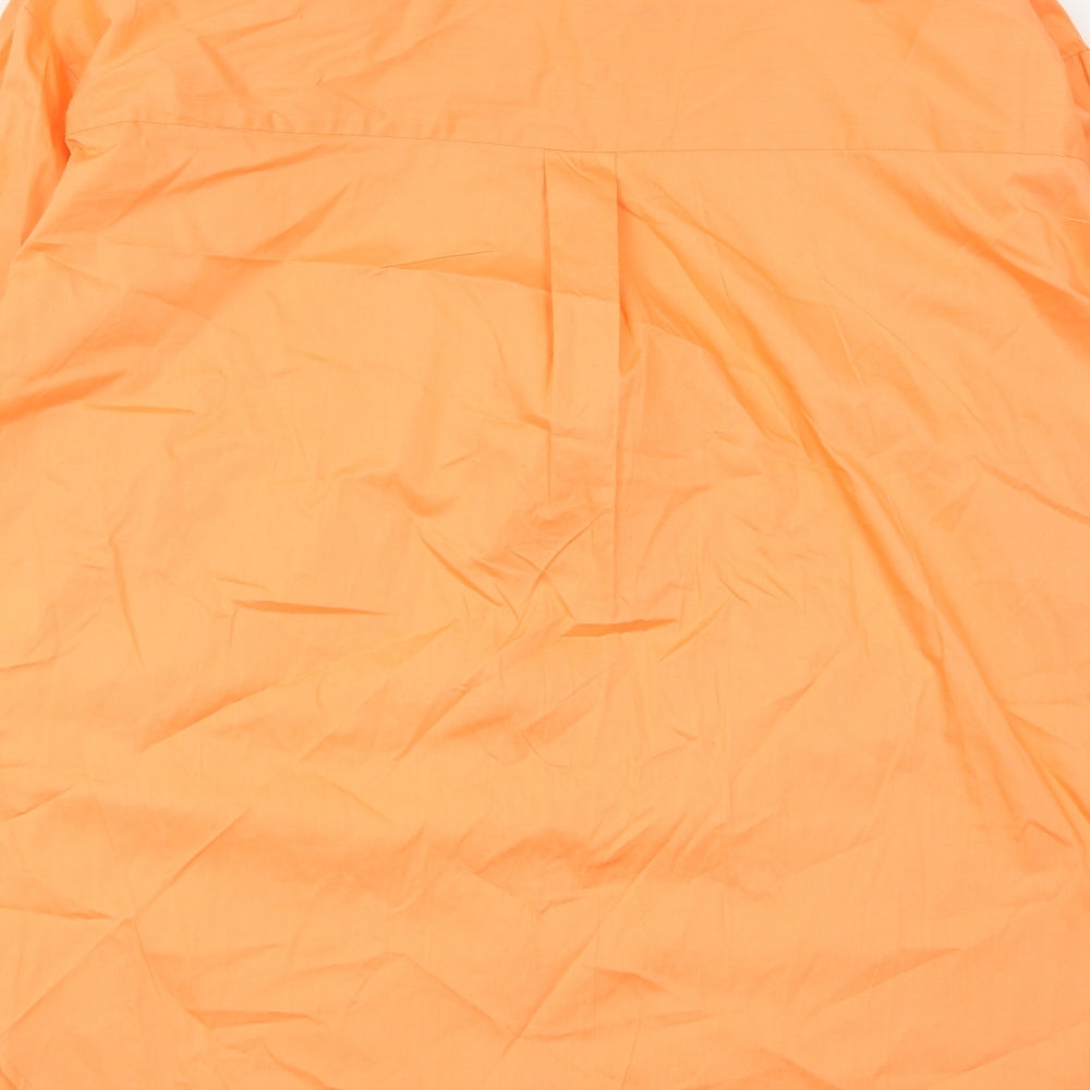 Primark Womens Orange Polyester Basic Button-Up Size 12 Collared