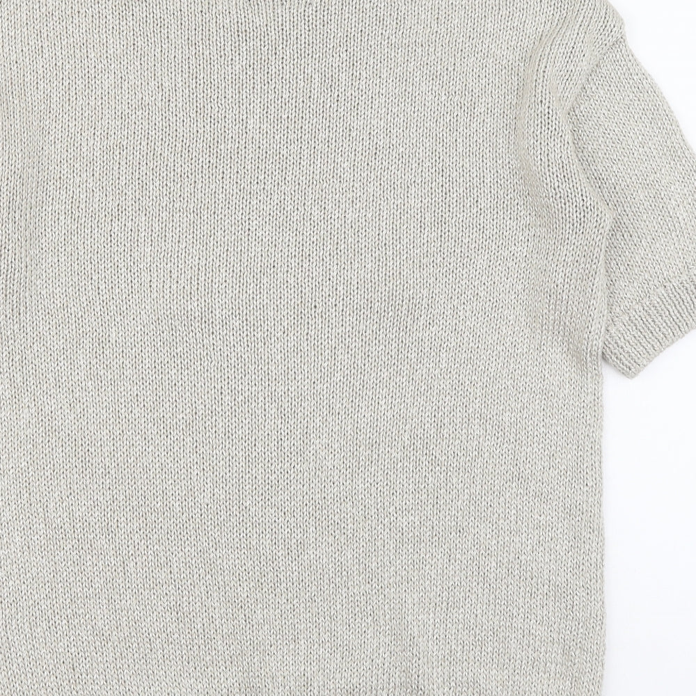 George Womens Beige Round Neck Acrylic Pullover Jumper Size 12 - Butterfly print