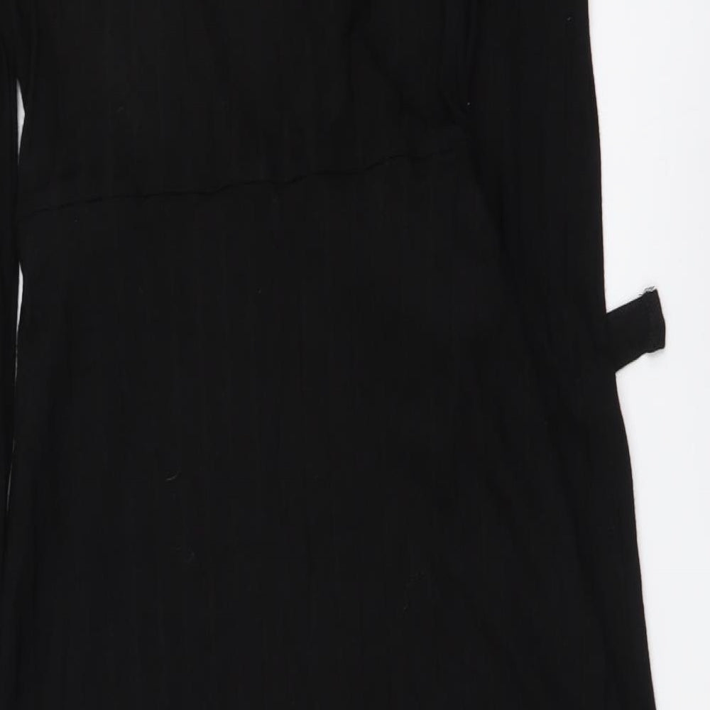 F&F Womens Black Viscose A-Line Size 6 V-Neck Pullover