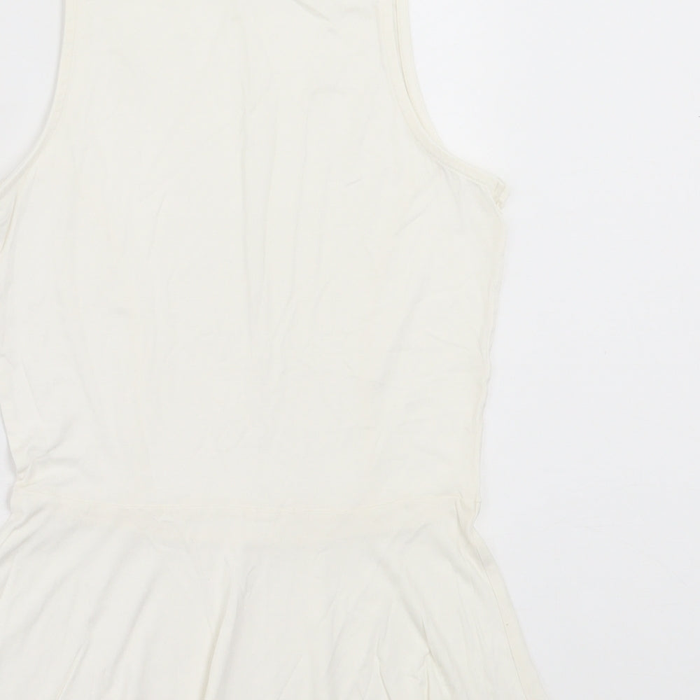 Womens UK Size 10 NEXT White Basic Tank
