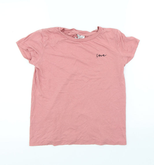 Womens UK Size XS Divided Pink Jersey T-Shirt