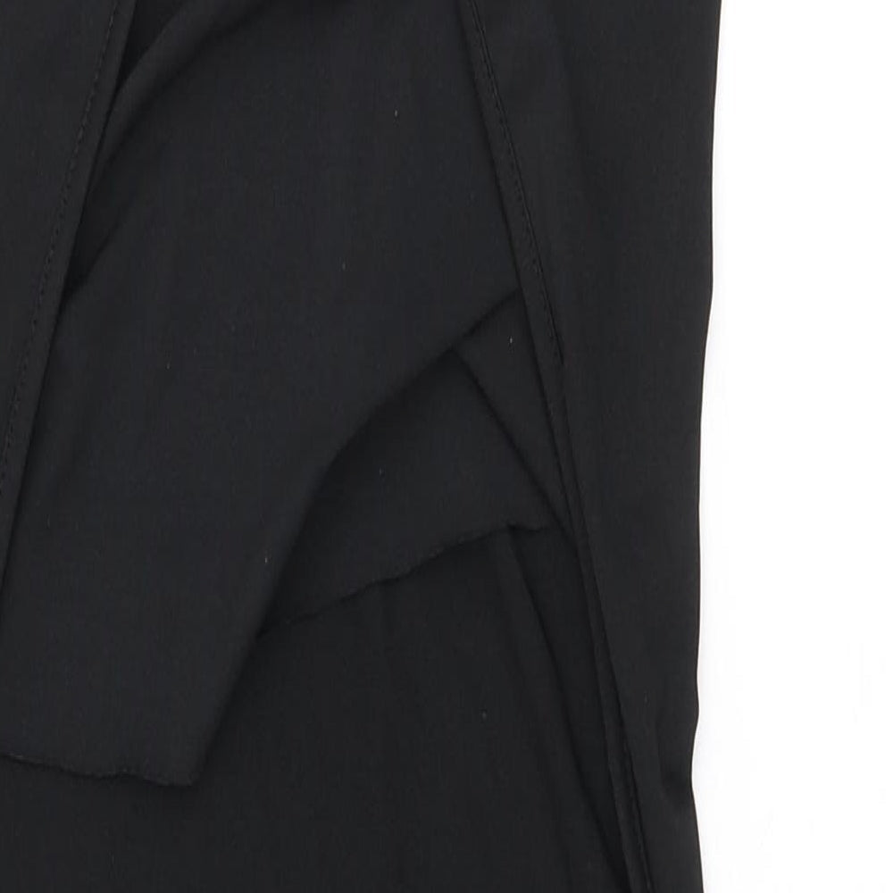 SheIn Womens Black Polyester Bodycon Size S Cowl Neck Tie