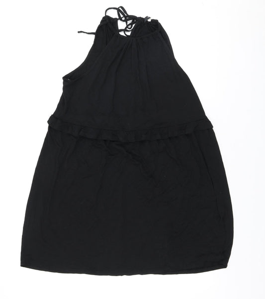 George Womens Black Viscose Mini Size M Halter Tie