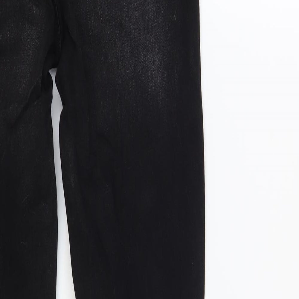 Denim & Co. Womens Black Cotton Skinny Jeans Size 6 L28 in Regular Button