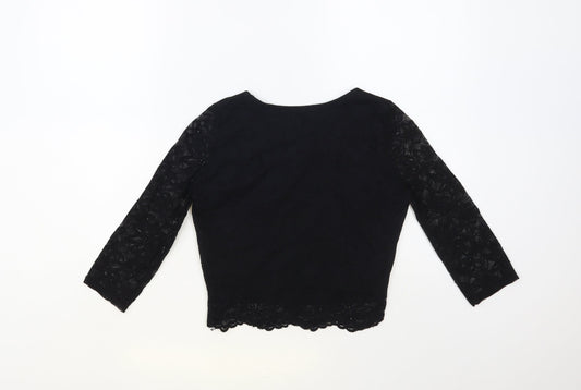 Womens UK Size M Republic Black Cropped Blouse