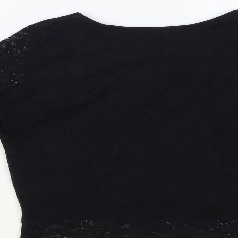 Womens UK Size M Republic Black Cropped Blouse