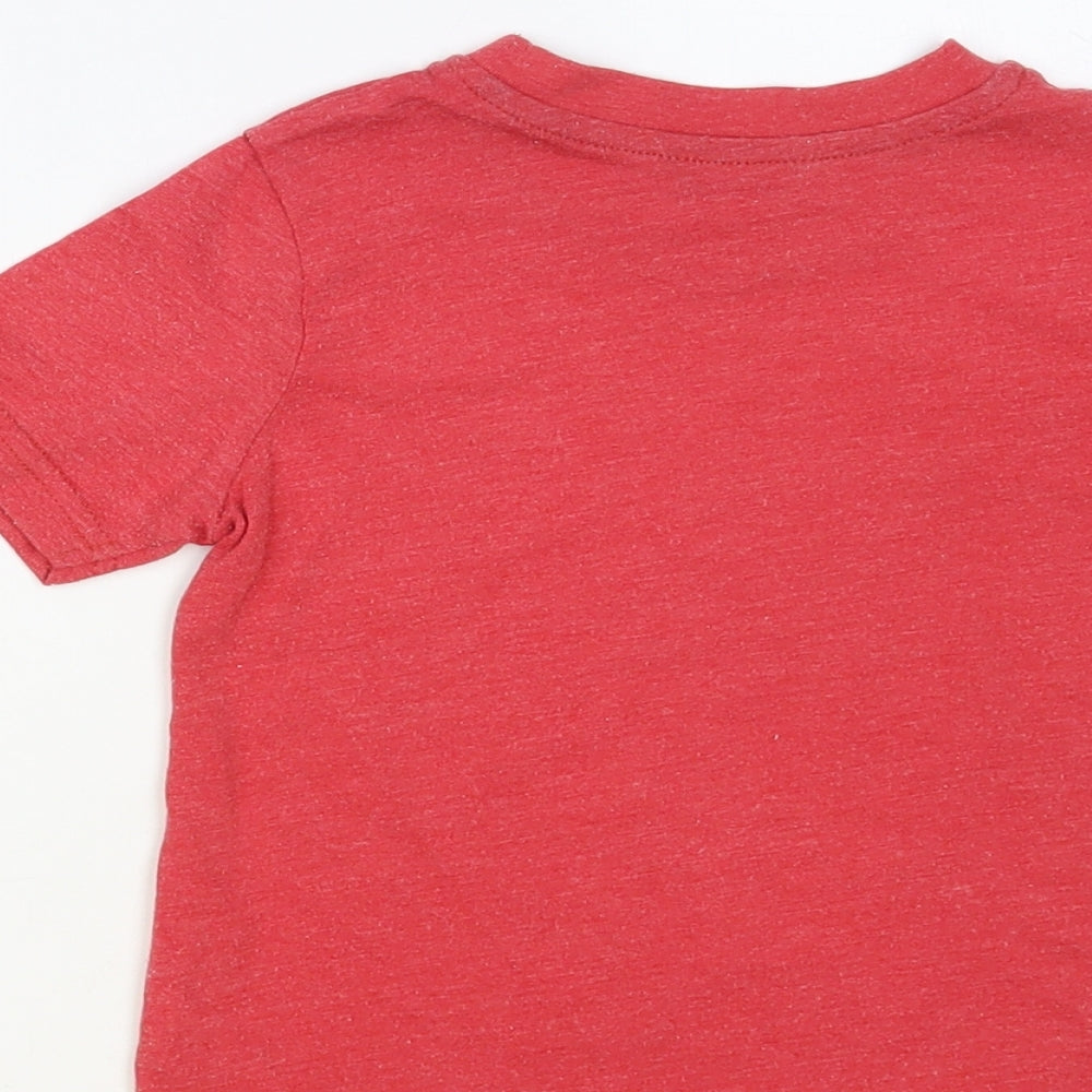 George Baby Red Cotton Pullover T-Shirt Size 18-24 Months Crew Neck Pullover - London Monster