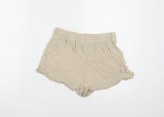 Atmosphere Womens Beige Viscose Hot Pants Shorts Size 8 L3 in Regular Pull On