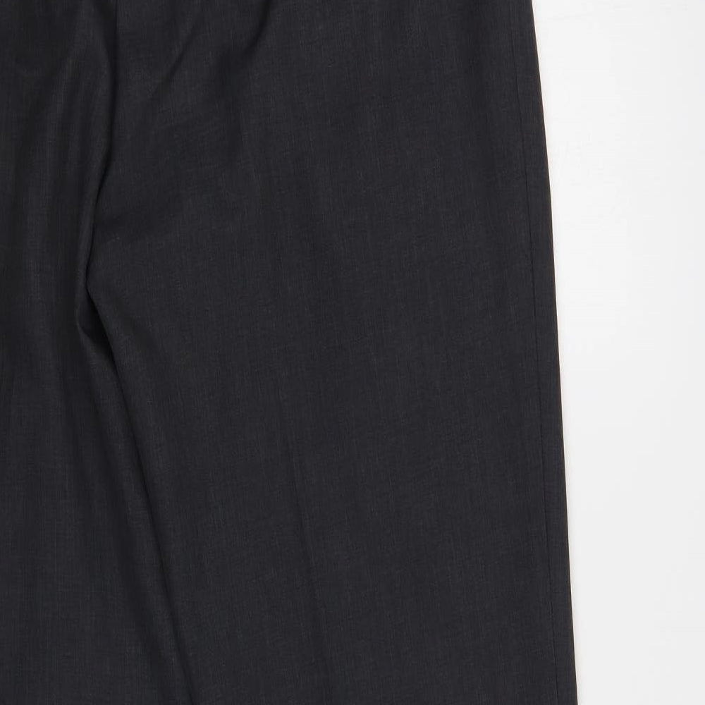 TU Mens Grey Polyester Dress Pants Trousers Size 34 in L29 in Regular Button