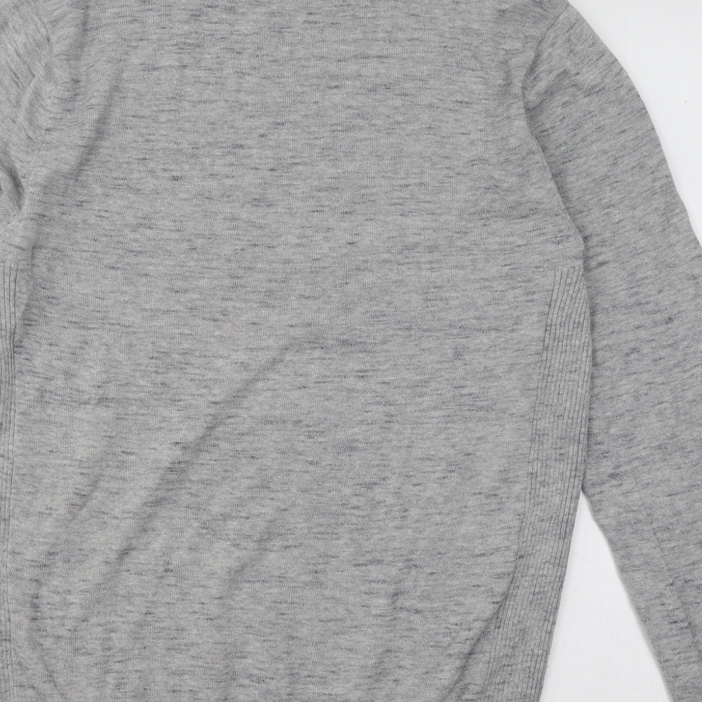 River Island Mens Grey Round Neck Cotton Pullover Jumper Size M