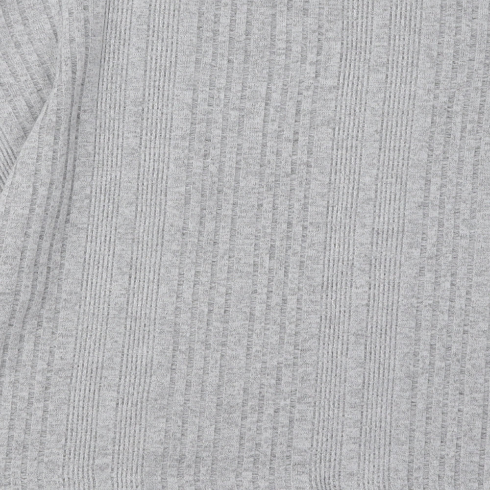 SheIn Womens Grey Round Neck Polyester Pullover Jumper Size S