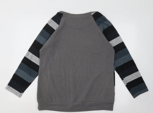 SheIn Womens Multicoloured Round Neck Striped Polyester Pullover Jumper Size M