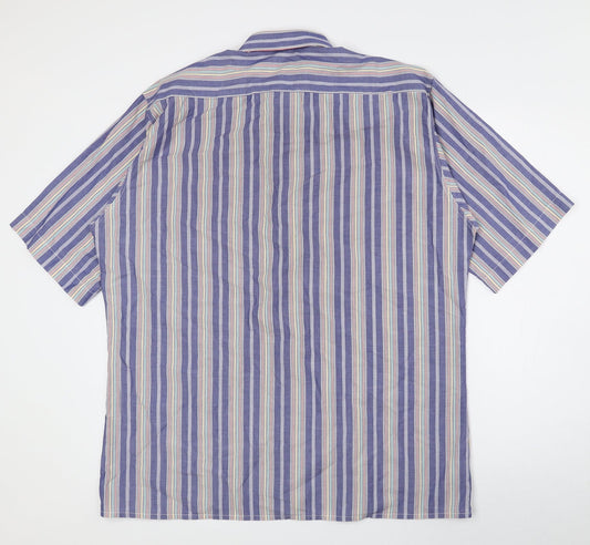 Mens UK Size 41 Marks and Spencer Multicoloured Button-Up Short Sleeve Casual S