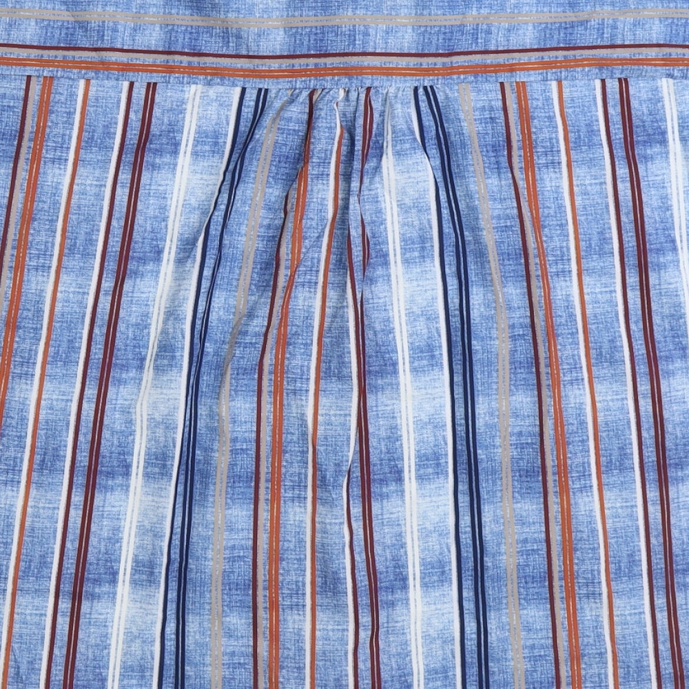 Mens UK Size XL Preworn Multicoloured Button-Up Short Sleeve Casual Shirt
