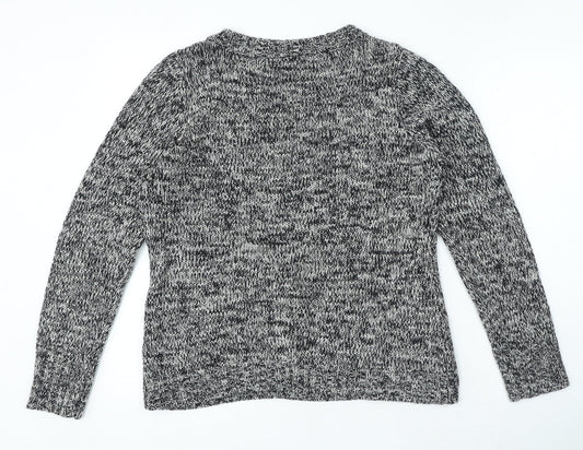 George Womens Black Round Neck Pullover Jumper