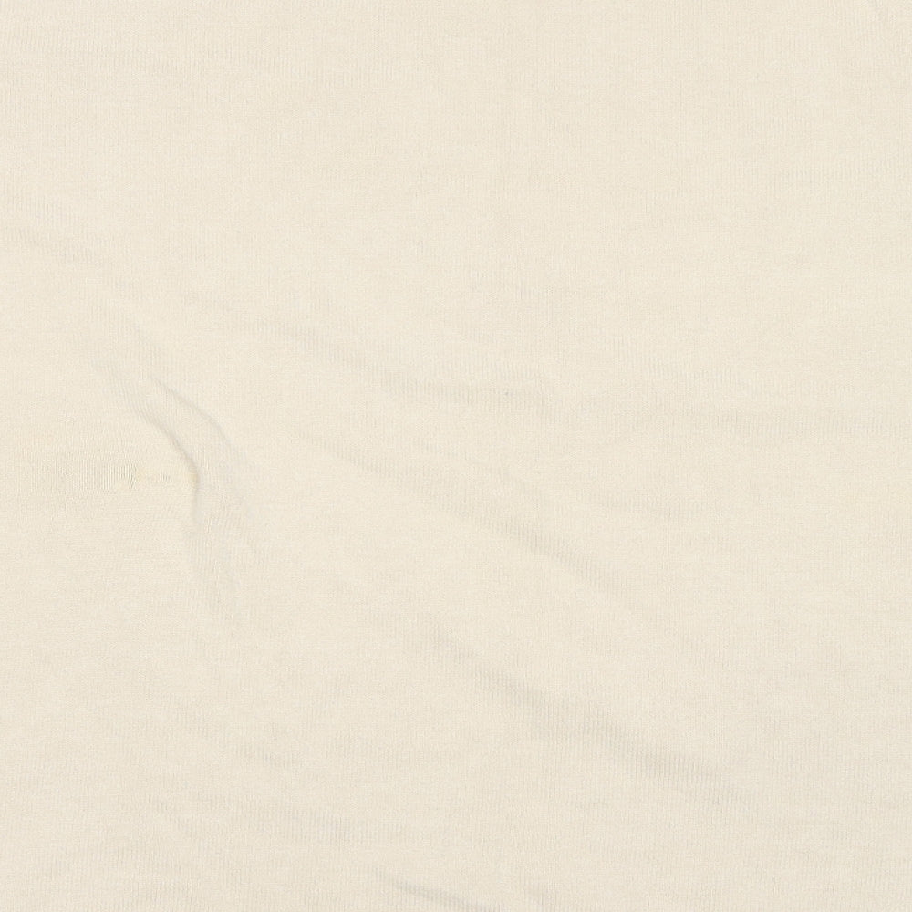 Damart Womens Beige Round Neck Floral Cotton Pullover Jumper Size 20