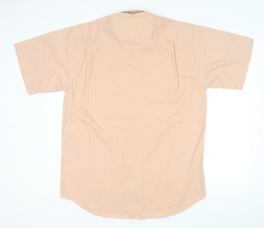 Mens UK Size 15.5 Debenhams Pink Button-Up Short Sleeve Casual Shirt
