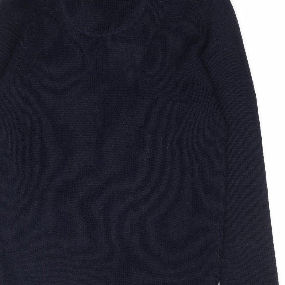 Twisted Soul Mens Blue Collared Acrylic Pullover Jumper Size S