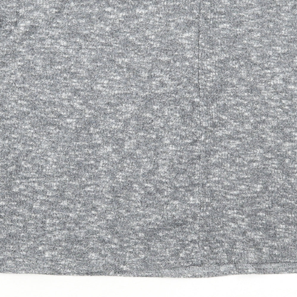 SheIn Womens Grey Scoop Neck Polyester Pullover Jumper Size L