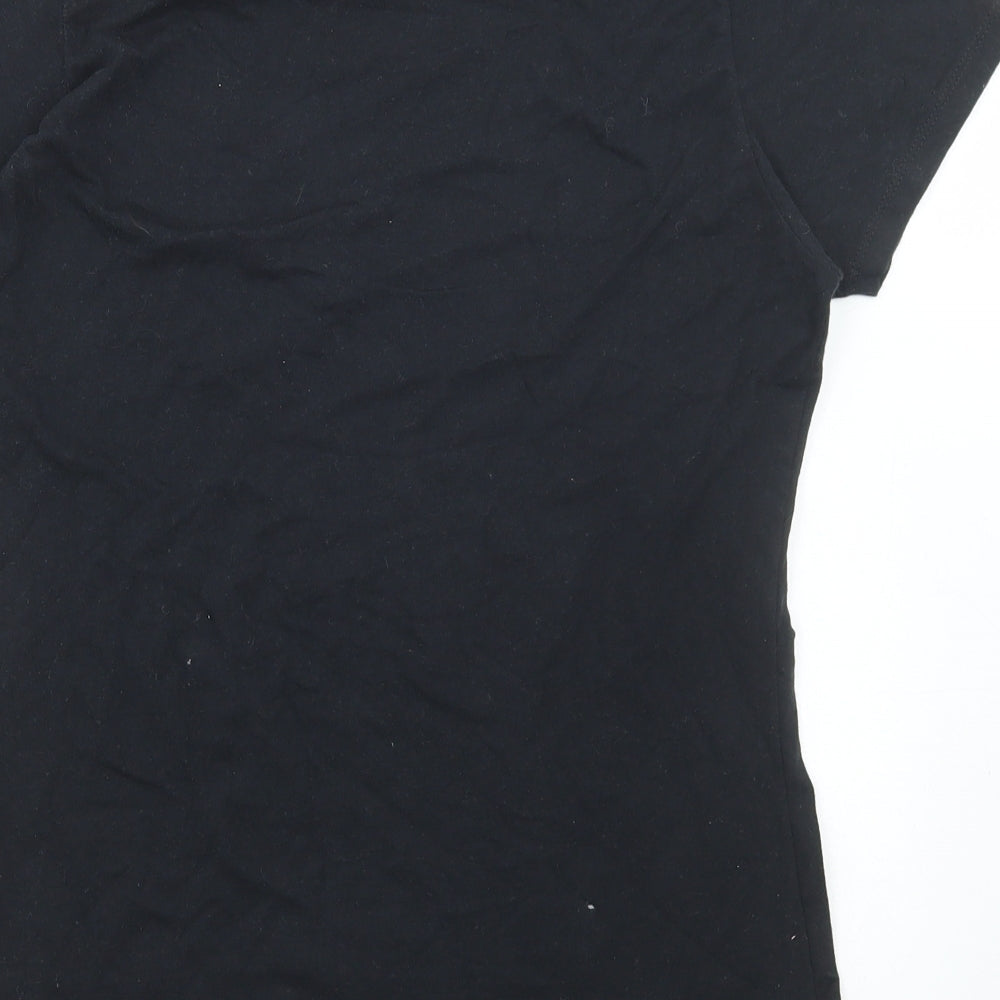 Port & Company Womens Black Cotton Basic T-Shirt Size S Round Neck - Stranger Things