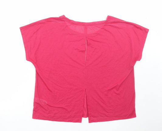 Womens UK Size 14 Marks and Spencer Pink Basic T-Shirt