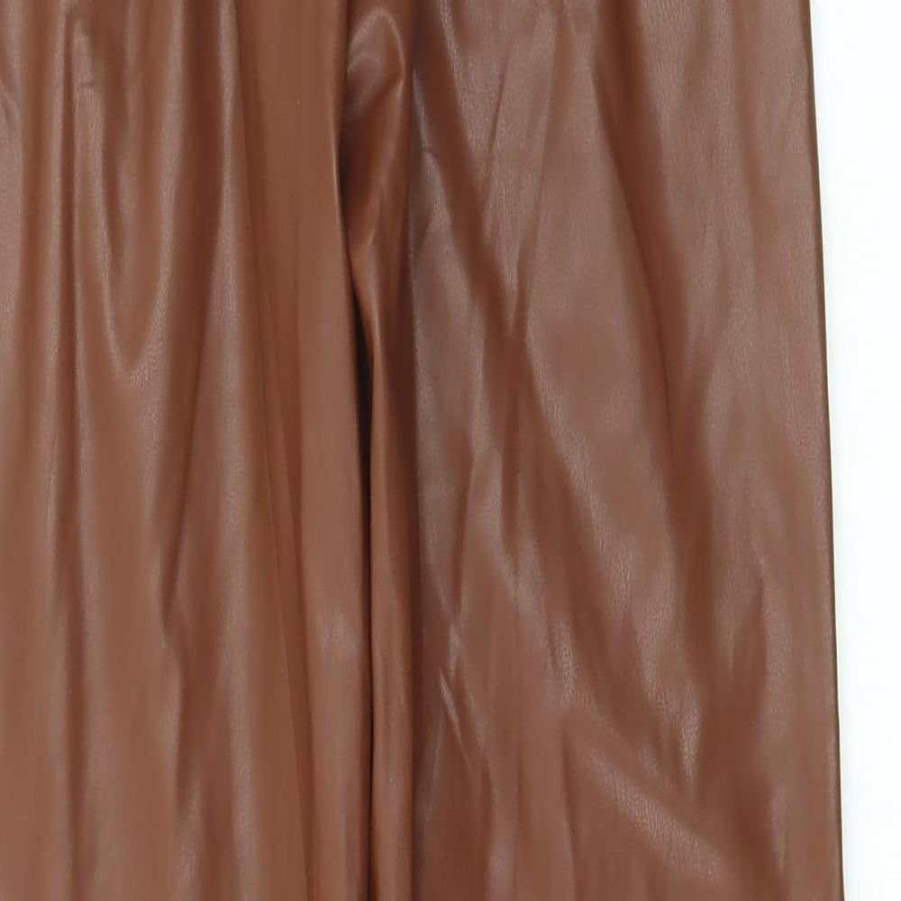 SheIn Womens Brown Polyester Trousers Size XS L29 in Regular Zip