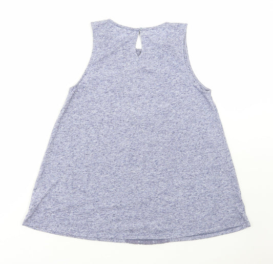 F&F Womens Blue Polyester Basic Tank Size 12 Round Neck